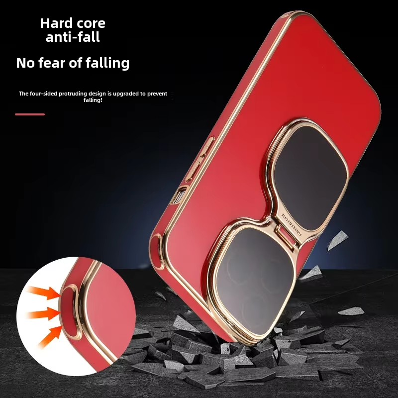 Premium Apple iPhone Case, MagSafe Compatible, Camera Lens and Screen Protection, Ultra Thin, Shockproof, Magnetic, Full All Around Protection, Fold Lens Stand Holder Cover