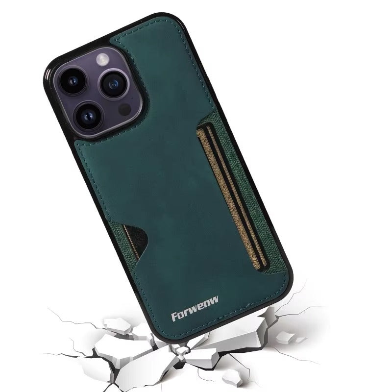 Luxury Apple iPhone Case, MagSafe Compatible, Camera Lens and Screen Protection, Ultra Thin, Shockproof, Magnetic, Full All Around Protection, Retro Leather Wallet Cover