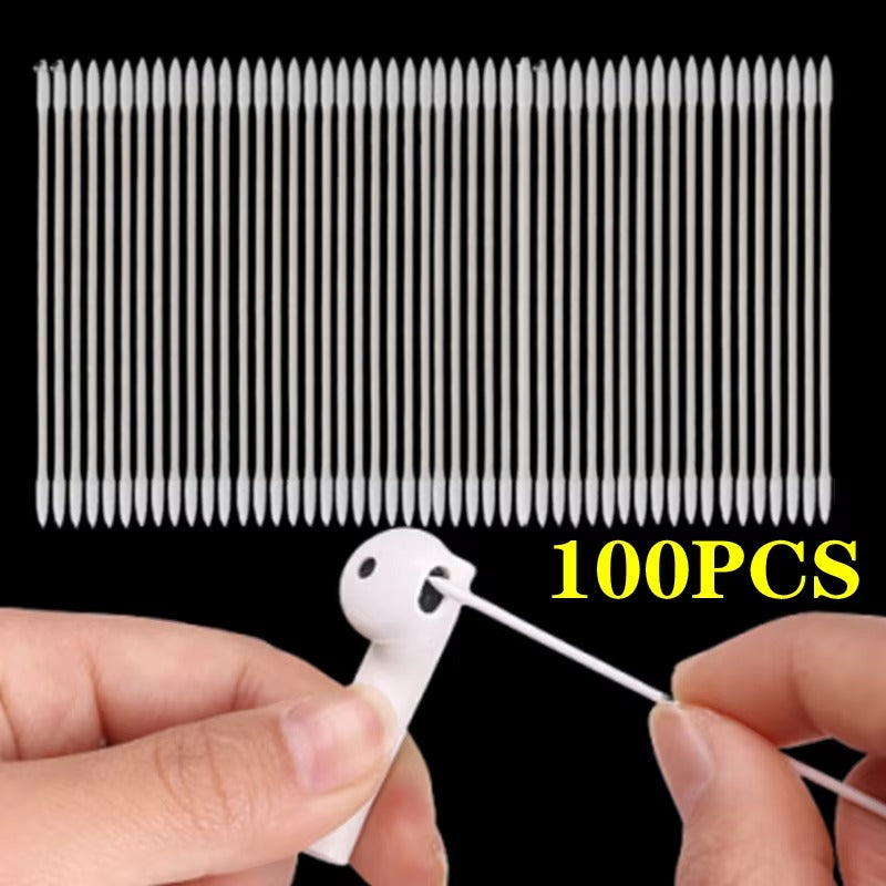 High Quality Cotton Cleaning Swabs for AirPods – Disposable Dust-Free Earbud Cleaner Sticks for iPhone, Keyboard & Phone Care