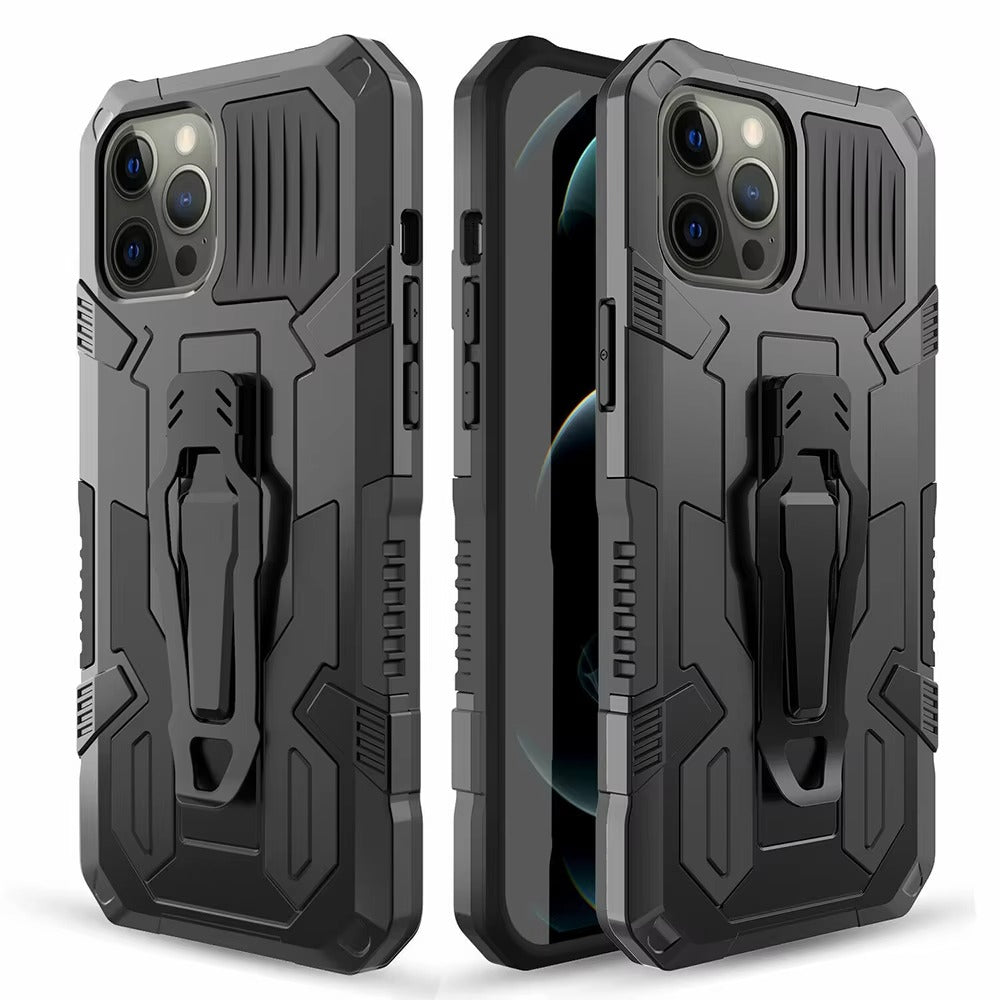 Robust Apple iPhone Case, MagSafe Compatible, Camera Lens & Screen Protection, Ultra Thin, Shockproof, Magnetic Full All Around Cover – Heavy Duty Belt Clip Case with Kickstand & Hard Rubber Back