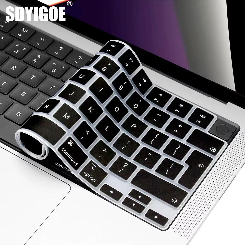 Premium Keyboard Cover for MacBook Air and Pro – Soft Touch Silicone Skin for 12, 13, 13.6, 15, 16 Inch Laptops, Compatible with UK/US Layout, M2/M3 Chip