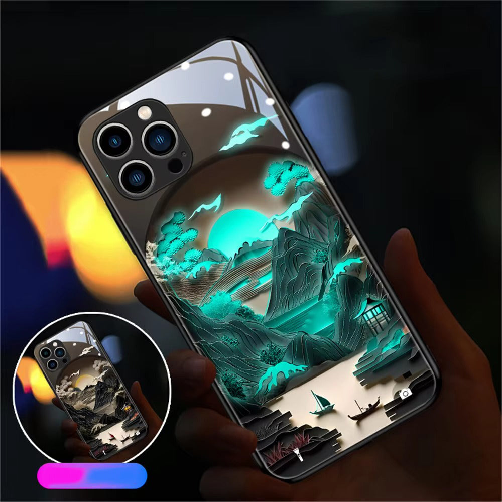 Premium Apple iPhone Case, MagSafe Compatible, Camera Lens and Screen Protection, Ultra Thin, Shockproof, Magnetic, Full All Around Protection, LED Mount Fuji Glass Cover