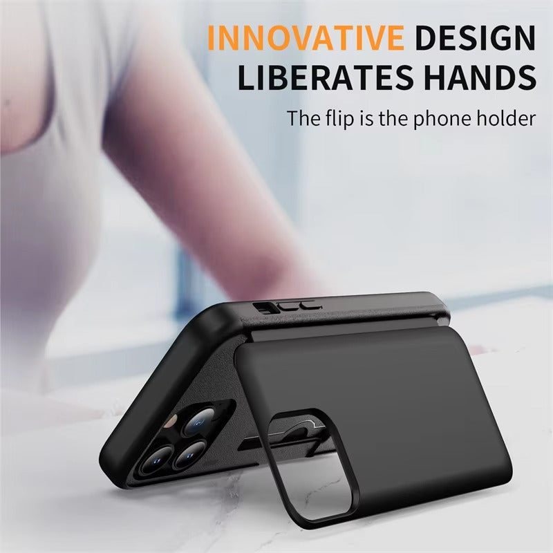 Robust Apple iPhone Case, MagSafe Compatible, Camera Lens and Screen Protection, Ultra Thin, Shockproof, Magnetic, Full All Around Protection, Flip Card Bracket Cover