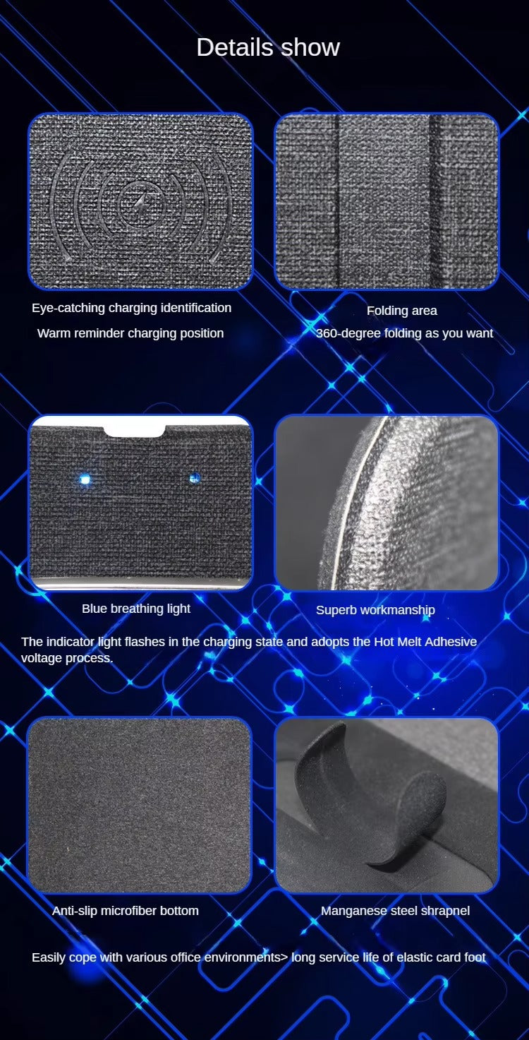 Premium, 2-in-1 Mouse Pad with Qi Wireless Charging – PU Leather Desk Mat with Phone Holder, USB Type-C Compatible