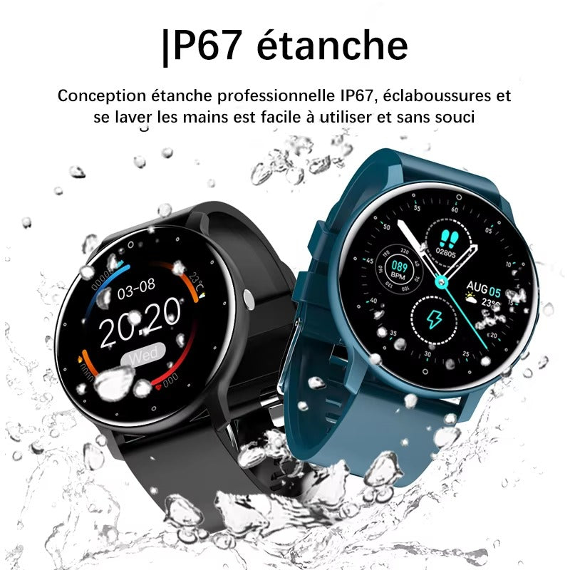 Premium Smartwatch for iPhone – Full Touchscreen Fitness Tracker with Bluetooth, Heart Rate Monitor, IP67 Waterproof 