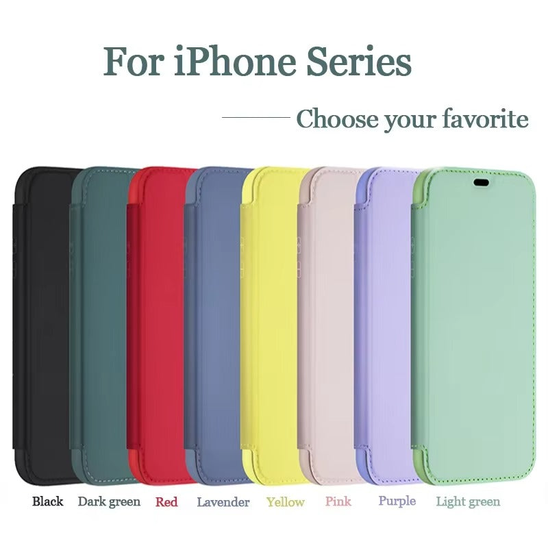 Luxury Apple iPhone Case, MagSafe Compatible, Camera Lens and Screen Protection, Ultra Thin, Shockproof, Magnetic, Full All Around Protection, Flip Silicone Card Cover