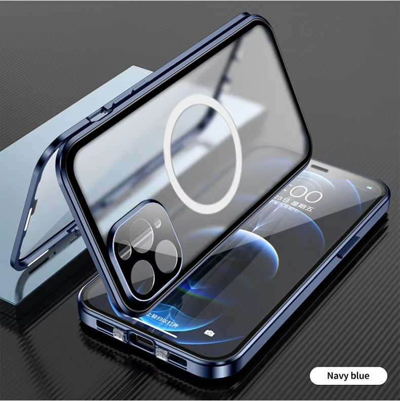 Robust Apple iPhone Case, Ultra Thin Shockproof Magnetic Full All Around Protection Cover with 360 Glass Aluminium Shield