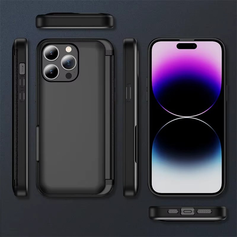 Robust Apple iPhone Case, MagSafe Compatible, Camera Lens and Screen Protection, Ultra Thin, Shockproof, Magnetic, Full All Around Protection, Flip Card Bracket Cover