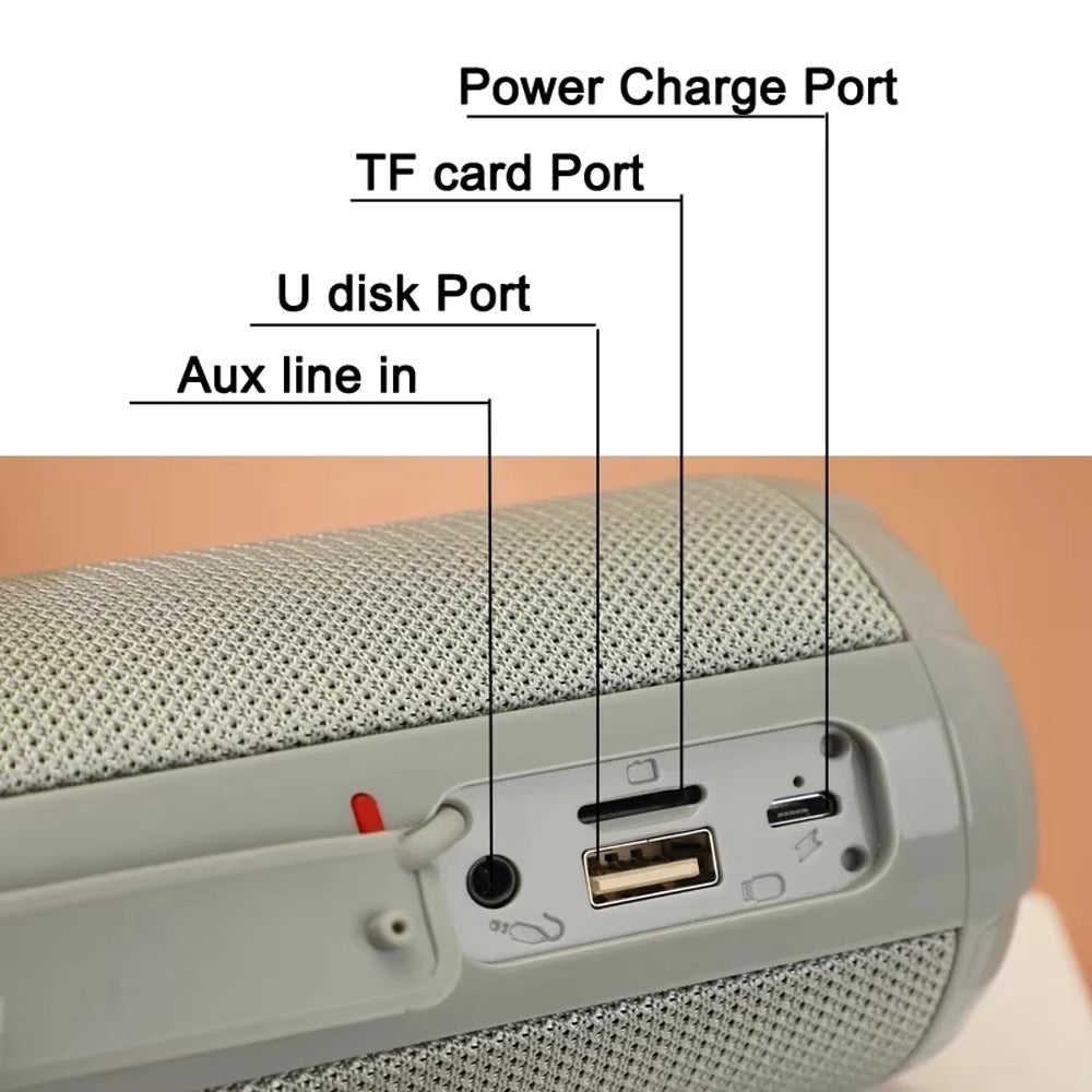 Premium Waterproof Bluetooth Speaker – Portable Wireless Sound Box with Subwoofer Bass, FM Radio, TF Card, USB, Hands-Free Calling, TWS Pairing