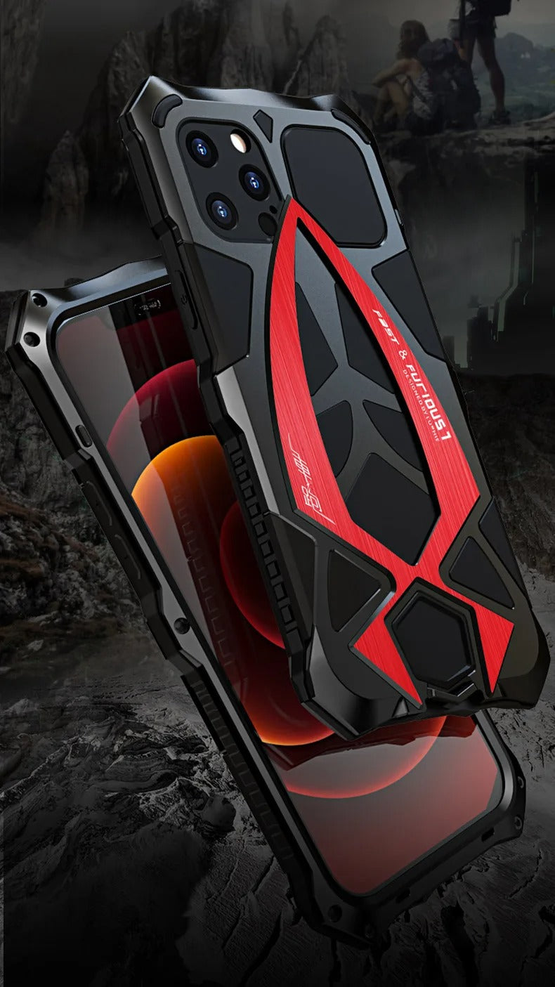 Robust Apple iPhone Case, MagSafe Compatible, Camera Lens & Screen Protection, Ultra Thin, Shockproof, Magnetic Full All Around Cover – 360° Full-Dome Armor Metal Case with Aluminum Bumper & Hybrid Rugged Protection