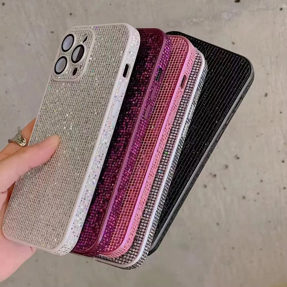 Luxury Apple iPhone Case, MagSafe Compatible, Camera Lens & Screen Protection, Ultra Thin, Shockproof, Magnetic Full All Around Cover – Glitter Diamond Rhinestone Case with Lens Guard for Stylish Bling Protection