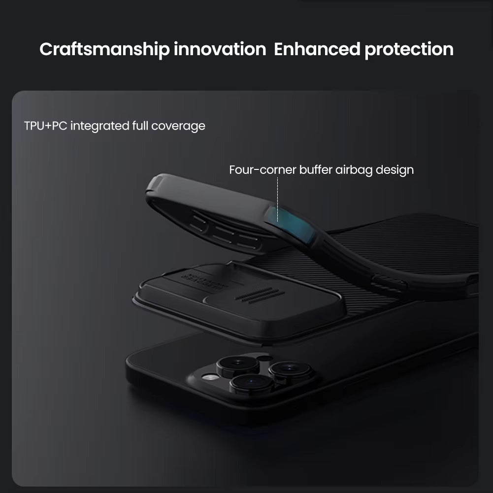 High Quality iPhone Case, MagSafe Compatible, Ultra Thin Magnetic Cover with Screen Guard Slide Camera Lens Protector Panel