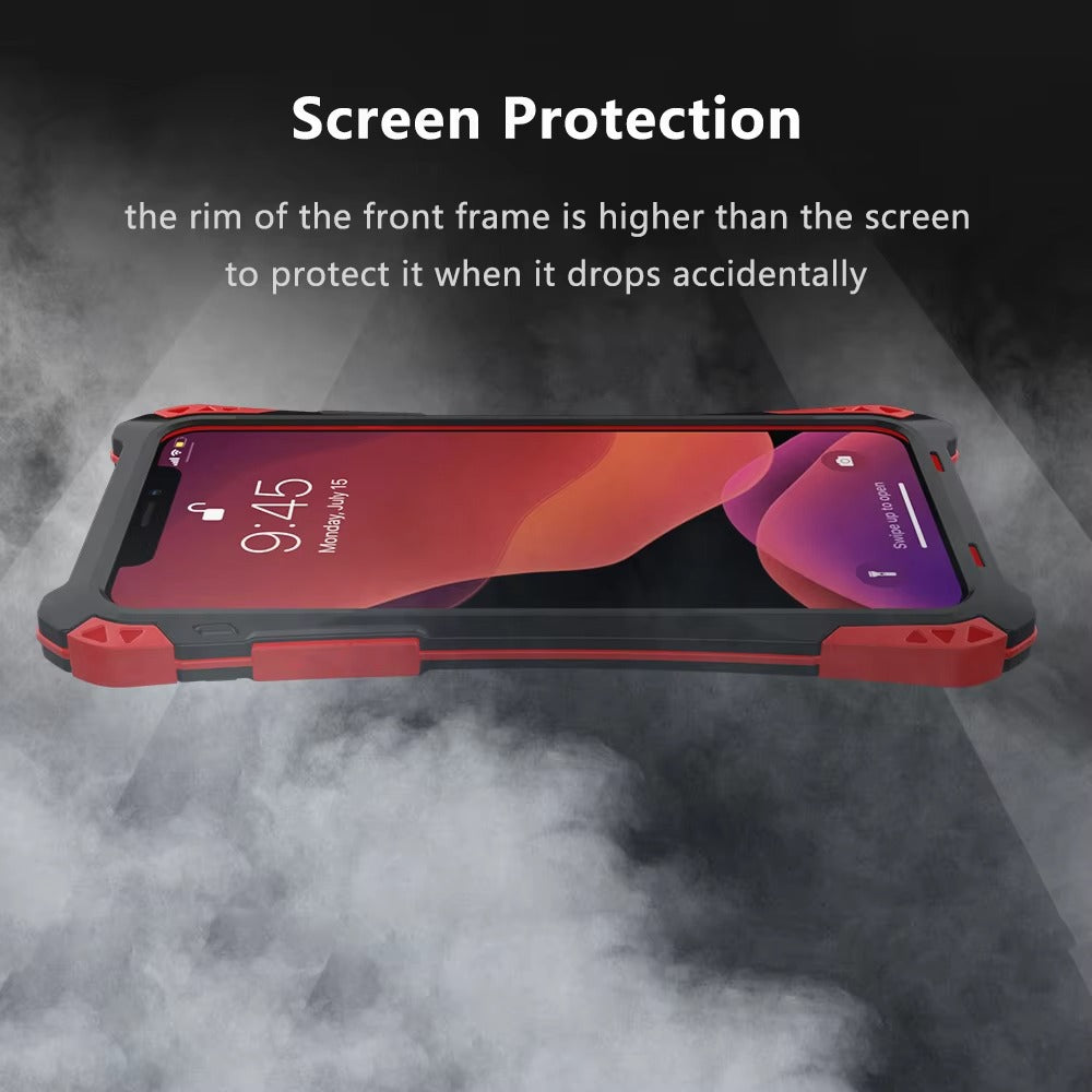 Robust Apple iPhone Case, MagSafe Compatible, Camera Lens & Screen Protection, Ultra Thin, Shockproof, Magnetic Full All Around Cover – Hard Metal Armor Case with Aluminum Alloy & TPU Silicone Shockproof Design