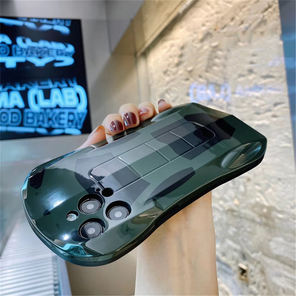 Luxury Apple iPhone Case, MagSafe Compatible, Camera Lens and Screen Protection, Ultra Thin, Shockproof, Magnetic, Full All Around Protection, 3D Sports Car Soft Cover