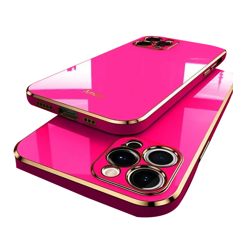 Luxury Apple iPhone Case MagSafe Compatible, Camera Lens & Screen Protection, Ultra Thin Shockproof Magnetic Full All Around Protection Cover with Solid Color Plating Silicone