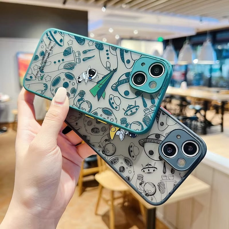 Robust Apple iPhone Case, MagSafe Compatible, Ultra Thin Screen Protection, Acrylic Matte Shell Featuring Astronaut Art