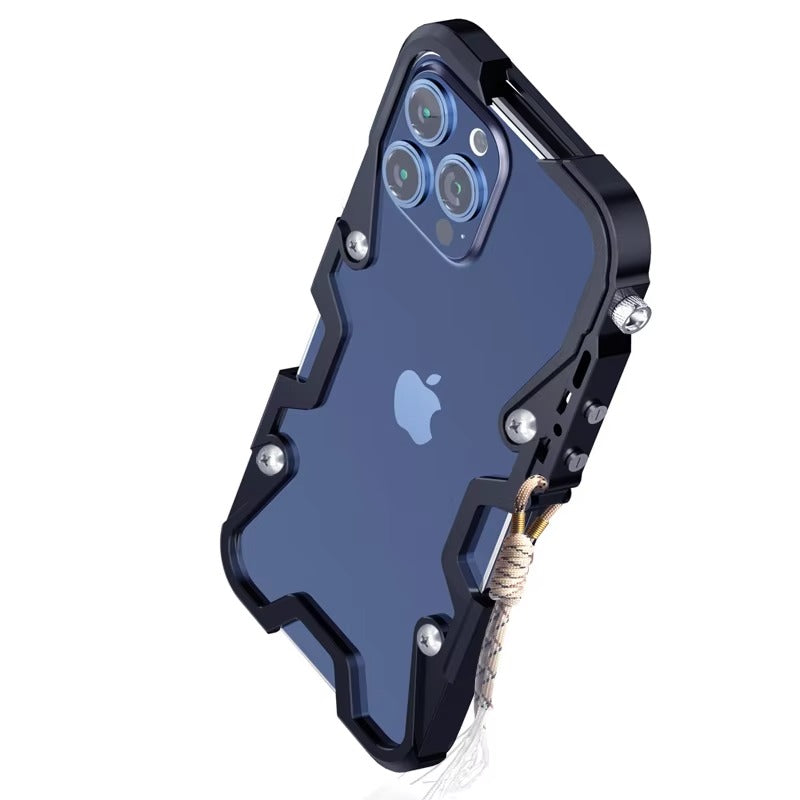 Luxury Apple iPhone Case, MagSafe Compatible, Camera Lens and Screen Protection, Ultra Thin, Shockproof, Magnetic, Full All Around Protection, Handmade Skull Metal Cover