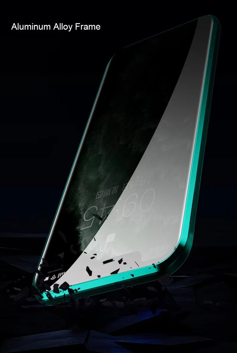 Premium Apple iPhone Case, MagSafe Compatible, Camera Lens & Screen Protection, Ultra Thin, Shockproof, Magnetic Full All Around Cover – Anti-Peeping Tempered Glass Case with Magnetic Metal Bumper & Privacy Protection