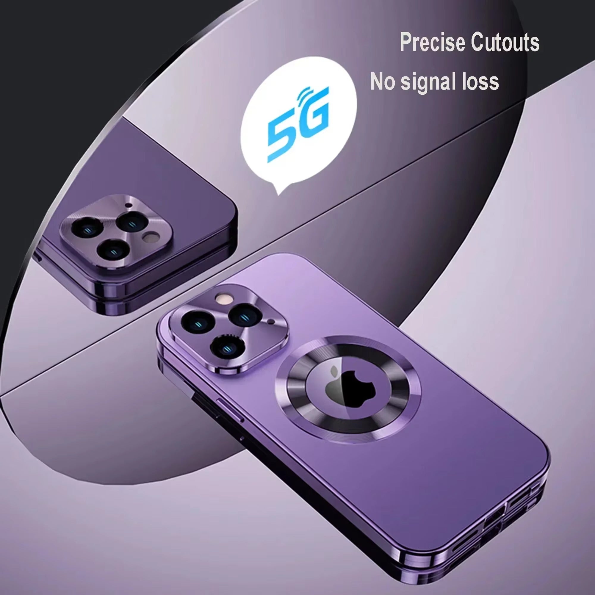 Premium Apple iPhone Case MagSafe Shockproof Magnetic Full All Around Protection Cover with Double Glass Alloy Frame