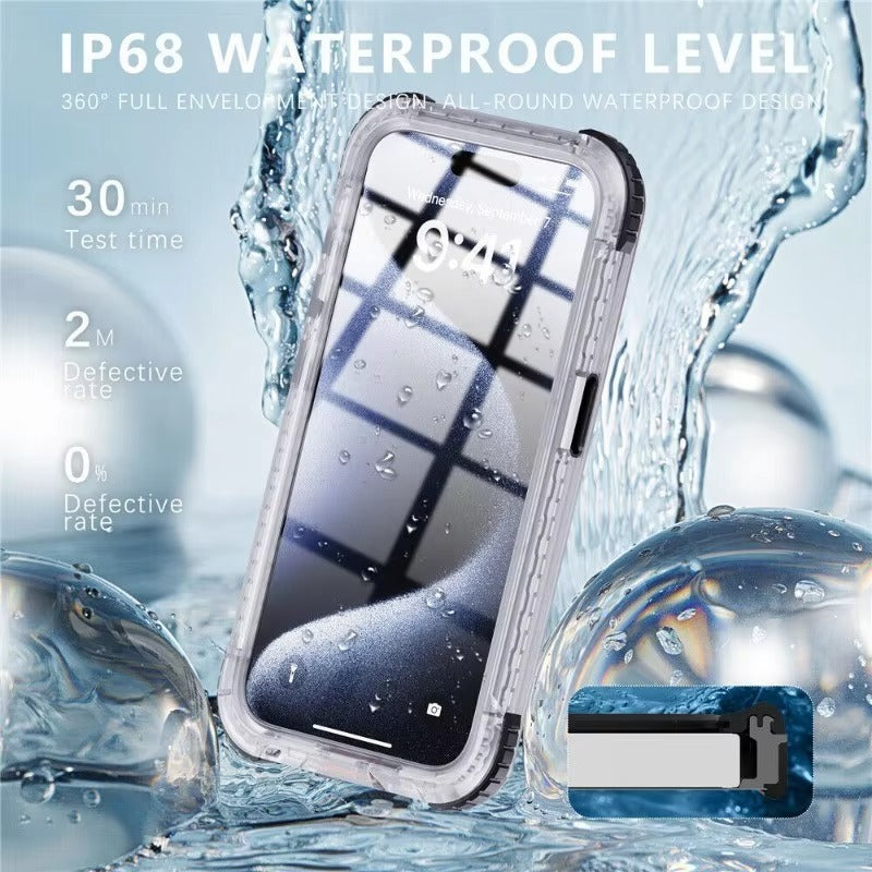 Luxury Apple iPhone Case MagSafe Compatible, Camera Lens & Screen Protection, Ultra Thin Shockproof Magnetic Full All Around Protection Cover with IP68 Waterproof Matte Finish