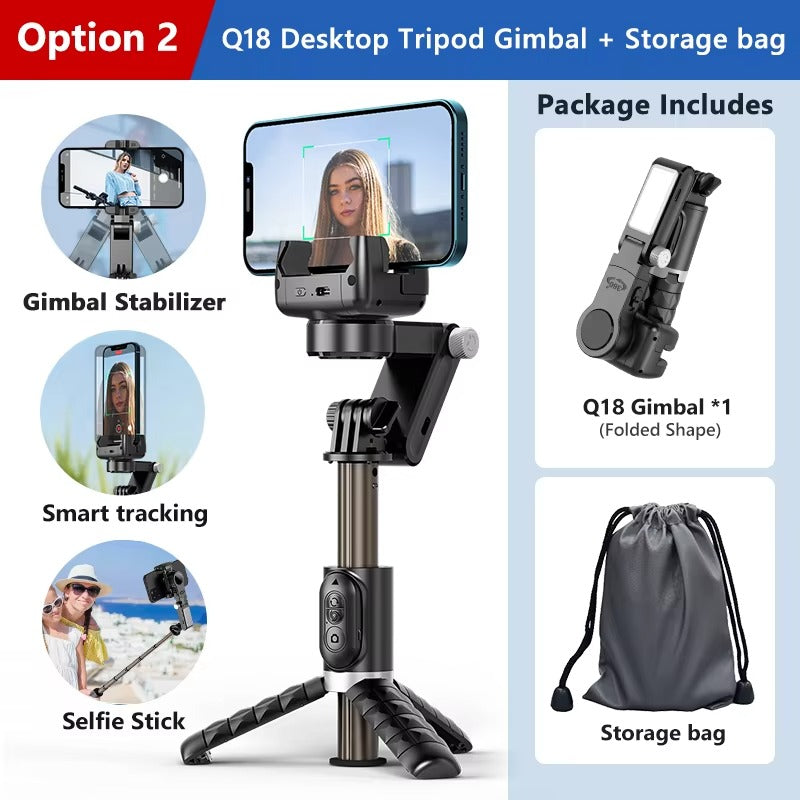Premium, 360° Rotation, Gimbal Stabilizer, Selfie Stick – Tripod, Auto-Tracking, with Apple iPhone, and Smartphones