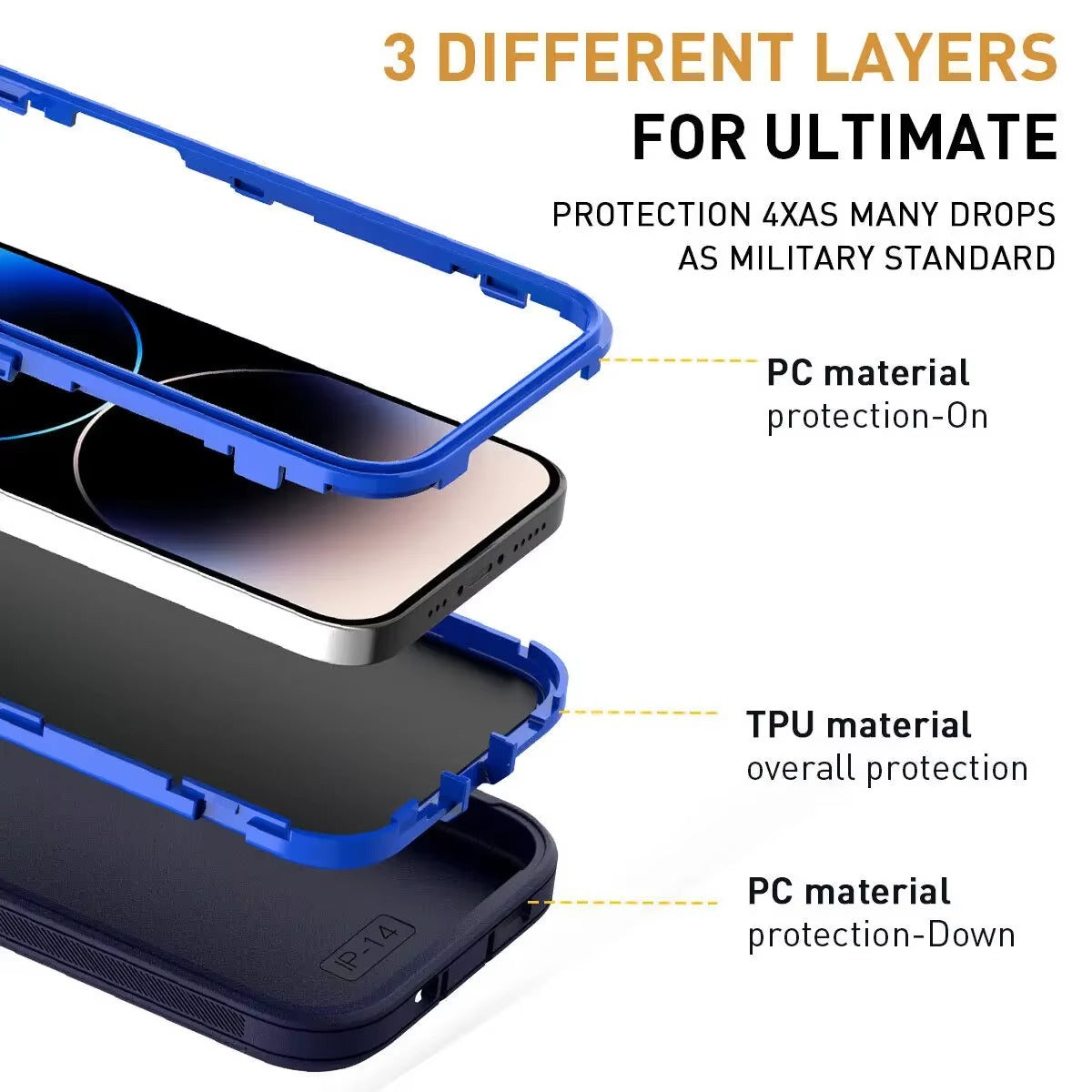 Robust Apple iPhone Case, MagSafe Compatible, Camera Lens & Screen Protection, Ultra Thin, Shockproof, Magnetic Full All Around Cover – 3-in-1 Defender Armor Rugged Case with Back Belt Clip & Full Body Protection