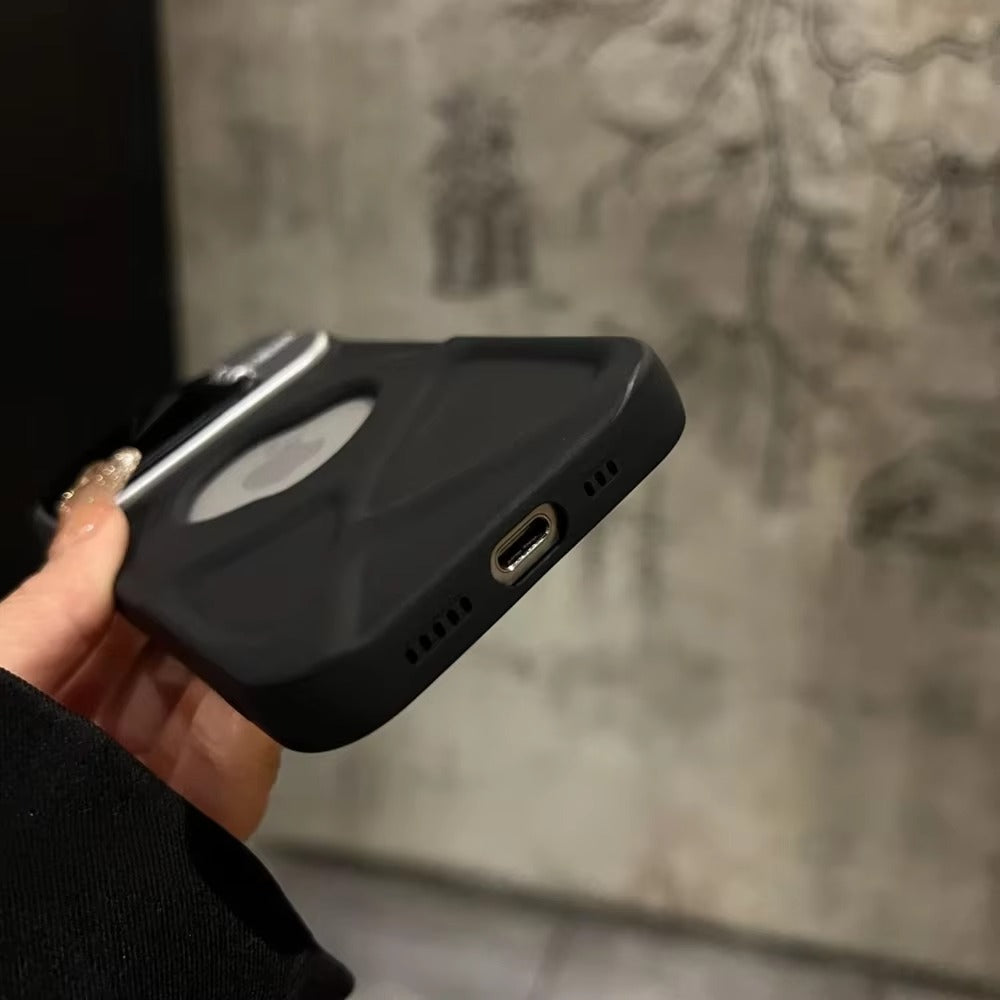 Luxury Apple iPhone Case  Ultra Thin Shockproof Magnetic Full All Around Protection Cover with Matte Bracket & Logo Window