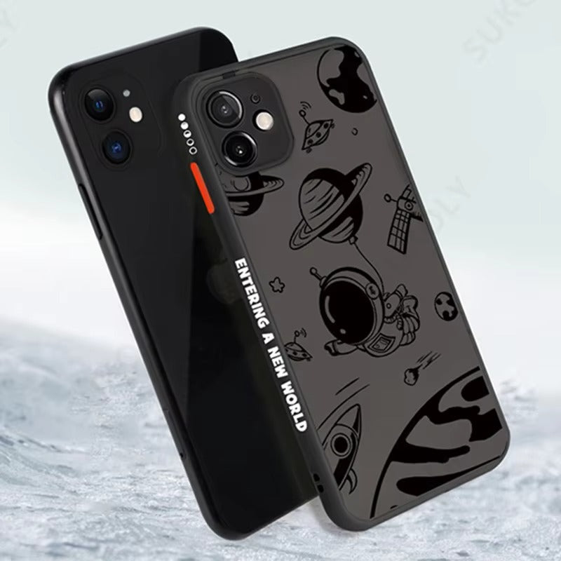 Robust Apple iPhone Case, MagSafe Compatible, Ultra Thin Screen Protection, Acrylic Matte Shell Featuring Astronaut Art