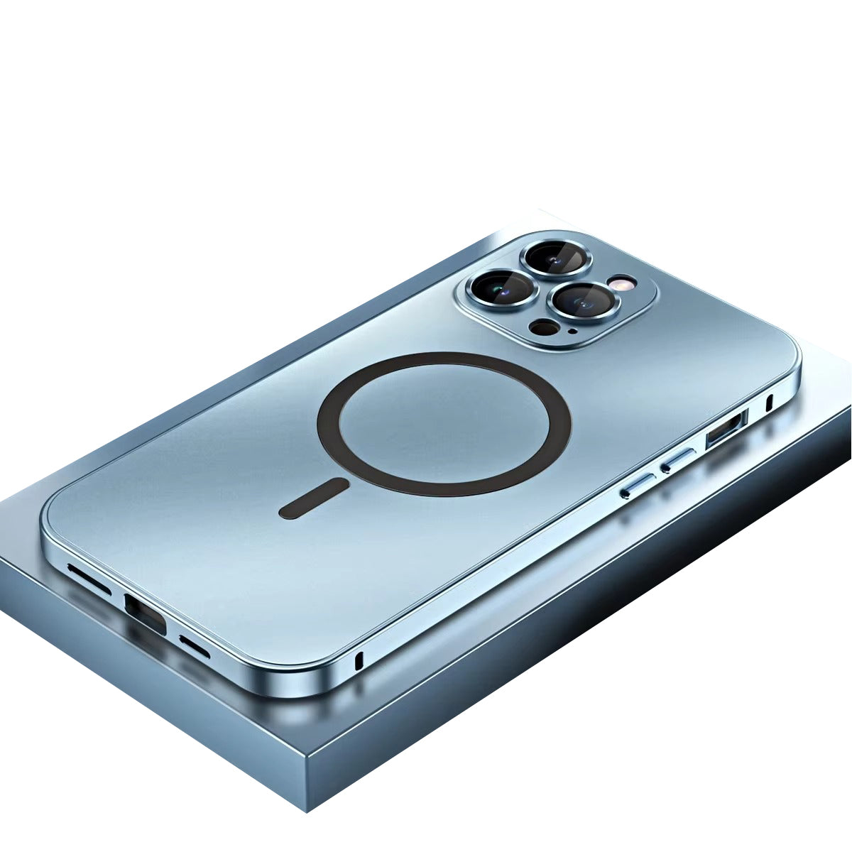 Luxury Apple iPhone Case, MagSafe Compatible, Camera Lens & Screen Protection, Ultra Thin, Shockproof, Magnetic Full All Around Cover – Metal Frame Case with Aluminum PC Back Panel for Sleek Durable Protection