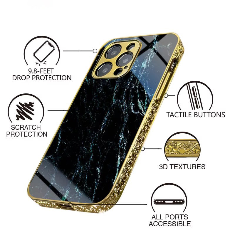 Premium Double Glass Apple iPhone Case, MagSafe Compatible, Ultra Thin Magnetic Shockproof Full Protection 