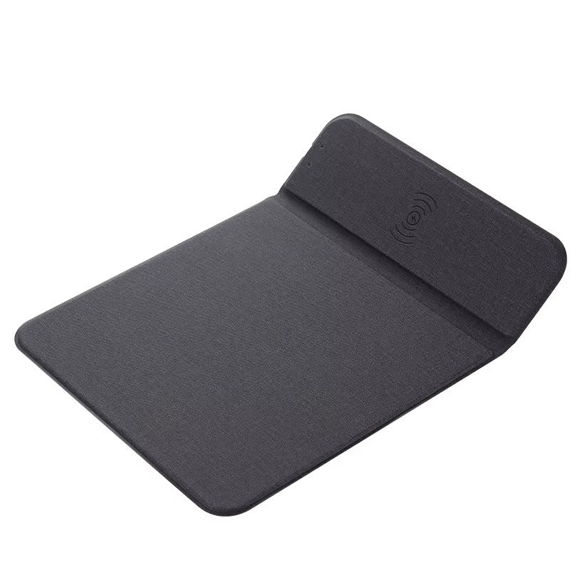 Premium, 2-in-1 Mouse Pad with Qi Wireless Charging – PU Leather Desk Mat with Phone Holder, USB Type-C Compatible