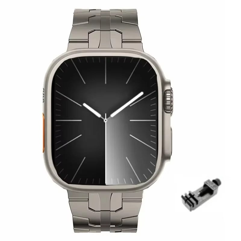 Luxury Titanium Link Watch Band – Men's Business Style Adjustable Metal Bracelet, Durable Steel Strap for 40mm to 49mm 