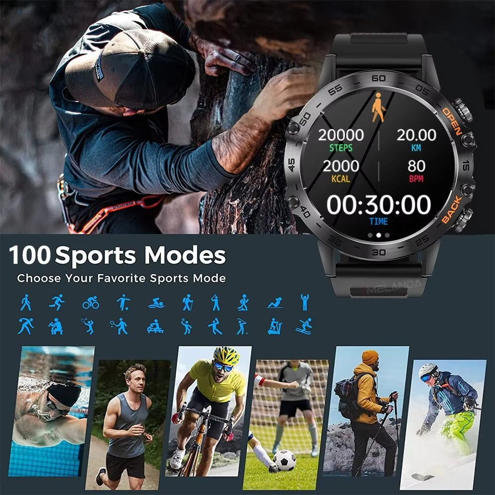 Luxury Bluetooth Call Smartwatch for iPhone – 1.39" Full Touch Fitness Tracker with Steel Band, IP67 Waterproof Health Watch 