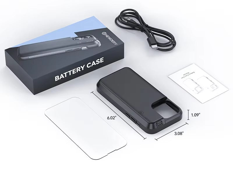 High Quality Apple iPhone Case MagSafe Compatible, Camera Lens & Screen Protection, Ultra Thin Shockproof Magnetic Full All Around Protection Cover with 8000mAh Battery Pack