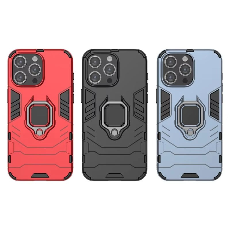 Robust Apple iPhone Case, MagSafe Compatible, Camera Lens and Screen Protection, Ultra Thin, Shockproof, Magnetic, Full All Around Protection, Armor Ring Stand Cover