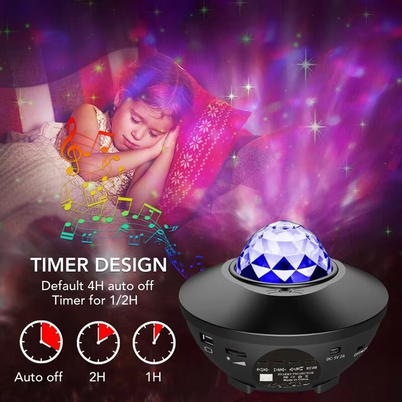 Premium Galaxy Star Projector with Ocean Wave Light, Bluetooth Music Speaker Night Lamp for Bedroom Decor, Party Ambience, 