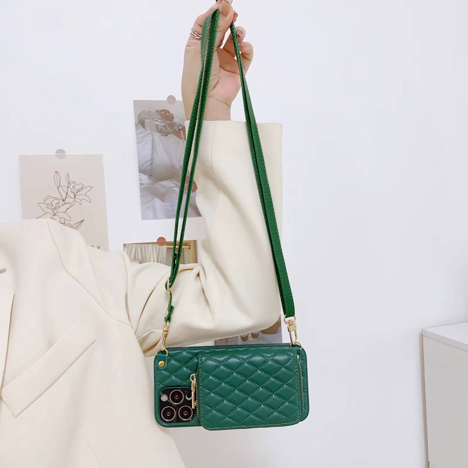 Premium Wallet Apple iPhone Case,Ultra Thin Magnetic Shockproof Full Cover Card Slots, and Crossbody Leather Strap