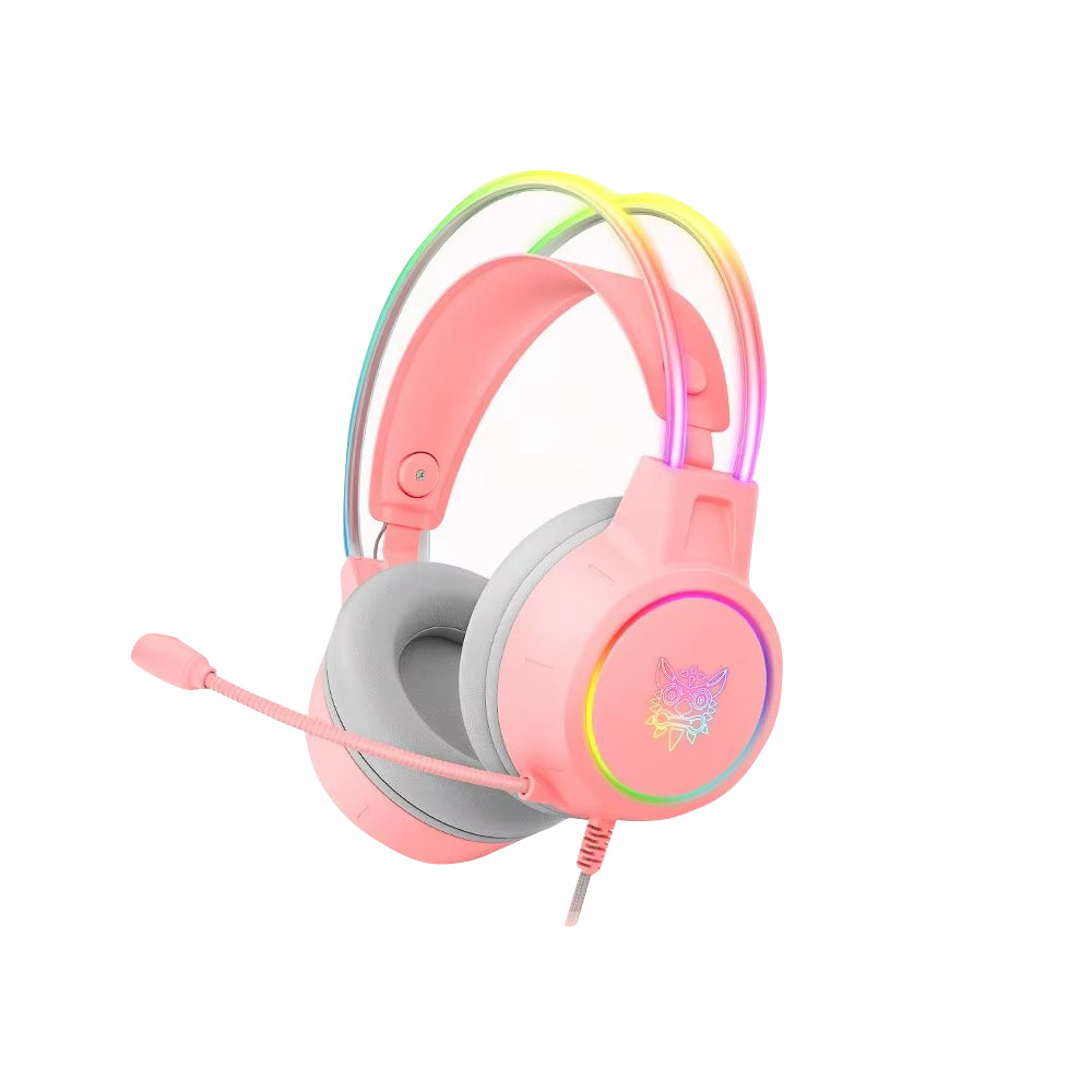 Premium Cat Ear Gaming Headset for iPhone & Mac – Wired Over-Ear Headphones with RGB Lights, Noise Streaming & Online Play