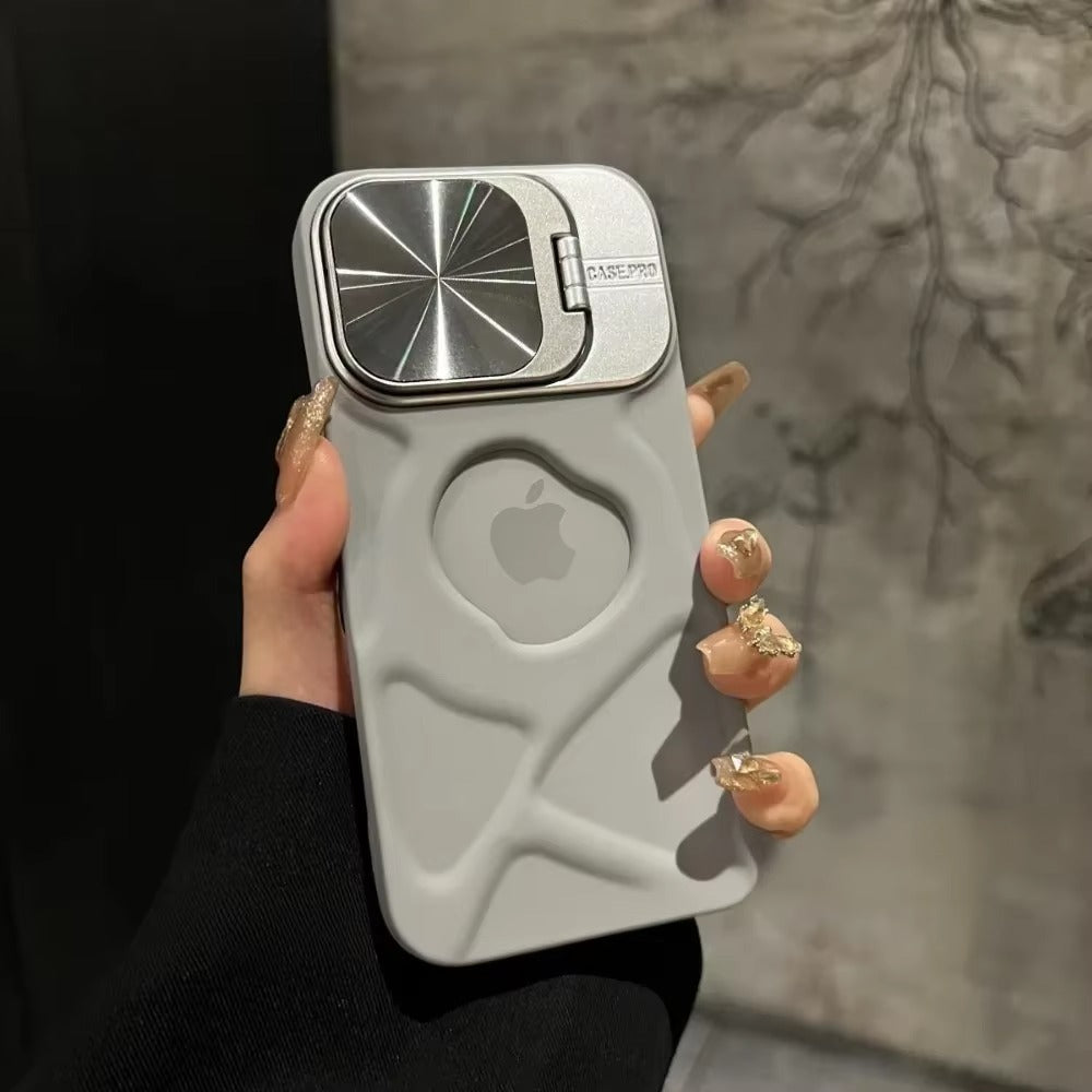 Luxury Apple iPhone Case  Ultra Thin Shockproof Magnetic Full All Around Protection Cover with Matte Bracket & Logo Window