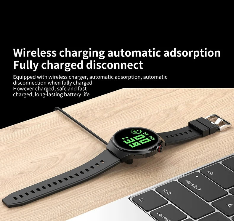 Premium AMOLED GPS Smart Watch – 1.46" HD Display, Bluetooth Calling, Fitness Tracker, IP68 Waterproof, Heart Rate & Sleep Monitor, NFC, Wireless Charging