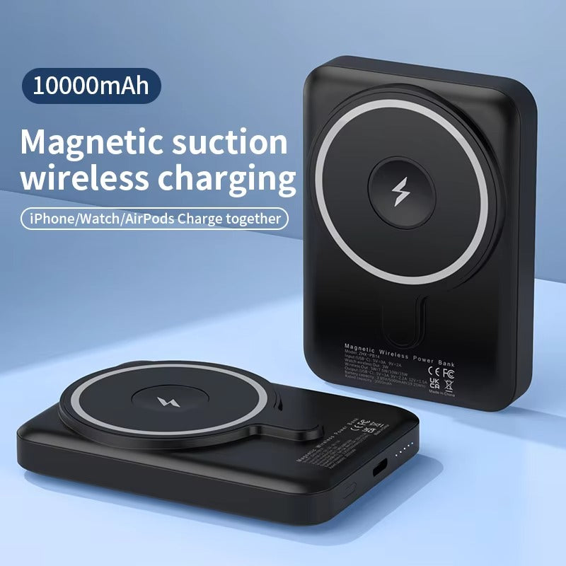 Premium, 10000mAh Magnetic Wireless Power Bank – PD Fast Charging, Portable Battery Source for iPhone, Apple Watch, AirPods