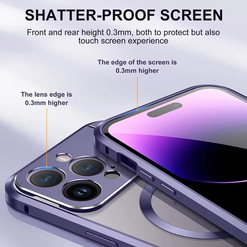 Luxury Magnetic Apple iPhone Case, MagSafe Compatible, Ultra Thin Shockproof Full Protection Cover with Wireless Charging