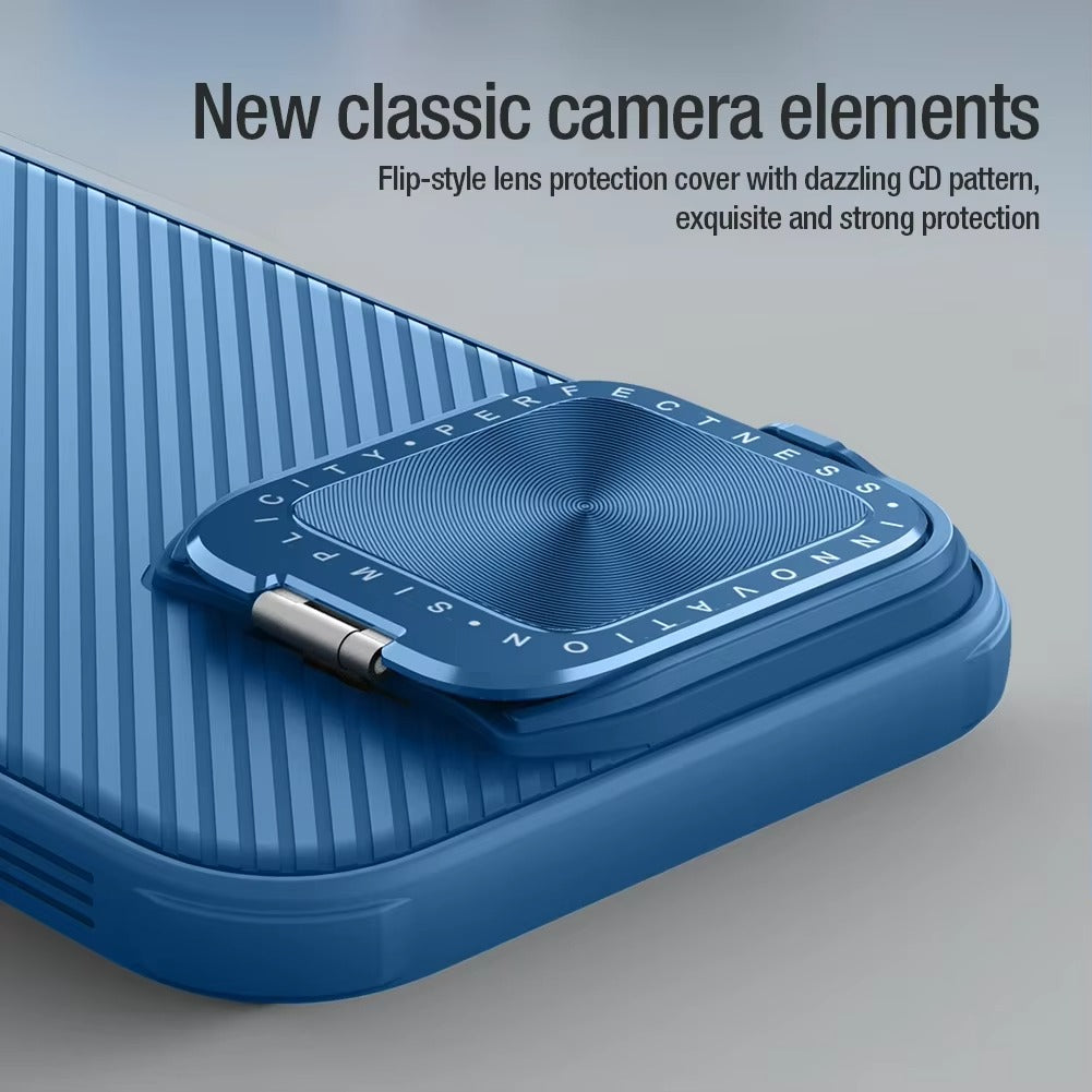 Premium Apple iPhone Case  Ultra Thin Shockproof Magnetic Full All Around Protection Cover with Slide Camera Stand Bracket