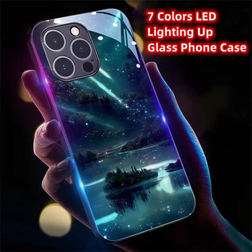 Premium Apple iPhone Case, MagSafe Compatible, Camera Lens and Screen Protection, Ultra Thin, Shockproof, Magnetic, Full All Around Protection, Galaxy LED Glass Cover