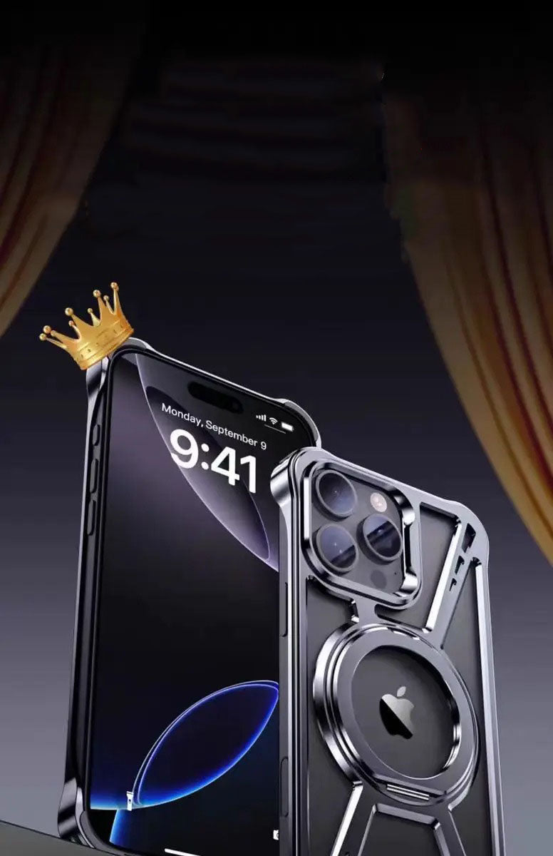 High Quality Apple iPhone Case, MagSafe Compatible, Camera Lens & Screen Protection, Ultra Thin, Shockproof, Magnetic Full All Around Cover – Aluminum Alloy Anti-Fall Case with Invisible Bracket & Metal Frame Design