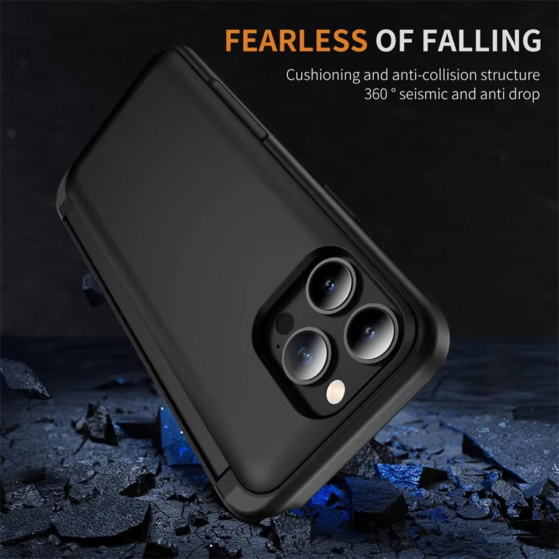 Robust Apple iPhone Case, MagSafe Compatible, Camera Lens and Screen Protection, Ultra Thin, Shockproof, Magnetic, Full All Around Protection, Flip Card Bracket Cover