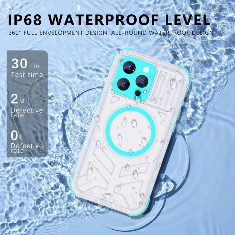 Luxury Apple iPhone Case MagSafe Compatible, Camera Lens & Screen Protection,  Cover with IP68 Sealed Sport Design
