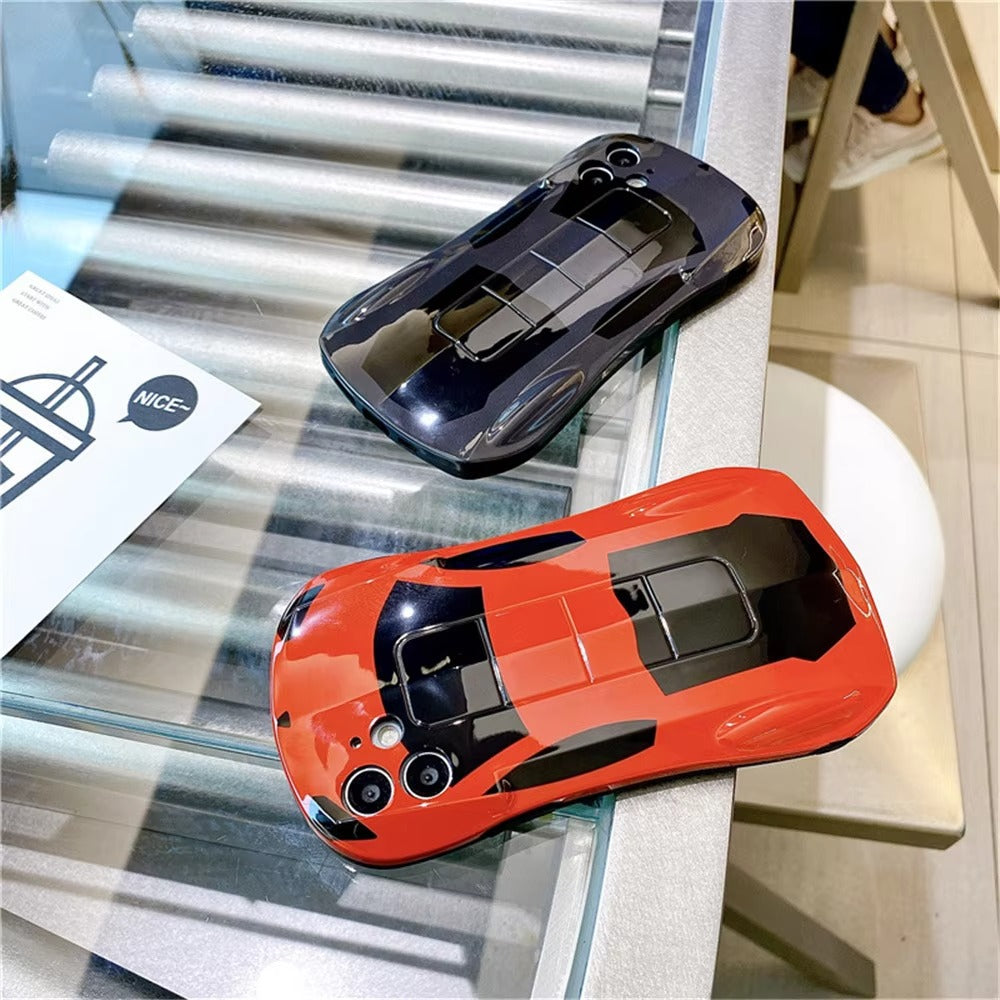 Luxury Apple iPhone Case, MagSafe Compatible, Camera Lens and Screen Protection, Ultra Thin, Shockproof, Magnetic, Full All Around Protection, 3D Sports Car Soft Cover