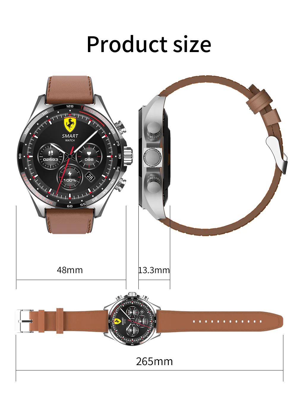 Robust Outdoor Smartwatch for iPhone – NFC Access Control, GPS Positioning, Compass, 400mAh Battery, IP68 Waterproof 