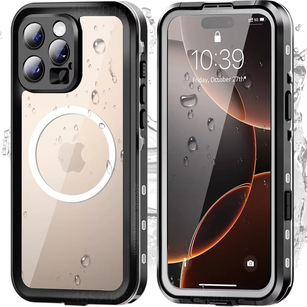 High Quality Apple iPhone Case MagSafe Compatible, Camera Lens & Screen Protection, Ultra Thin Shockproof Magnetic Full All Around Protection Cover with IP68 Snowproof Design